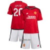 Camisola + Calções Manchester United Dalot 20 Criança Equipamento 1ª 23/24